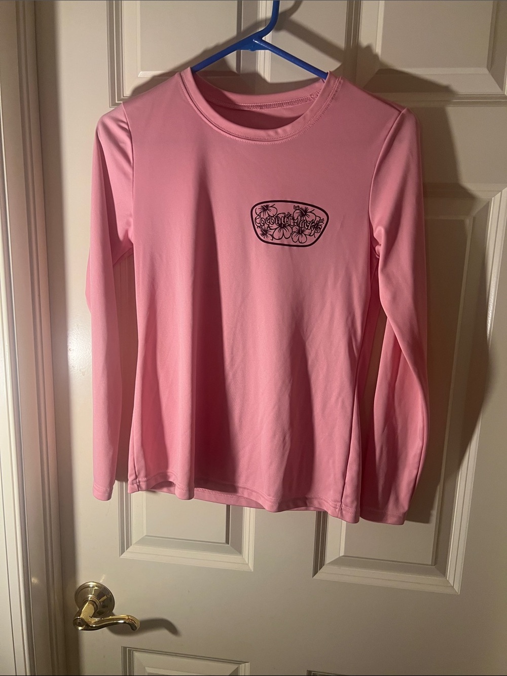 Girls' Long-Sleeve Pink Performance Tee